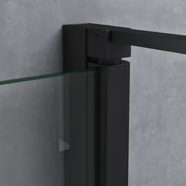 mai & mai Duschkabine mit Drehtür 75 x 120 cm Schwarz Sicherheitsglas Rav66K