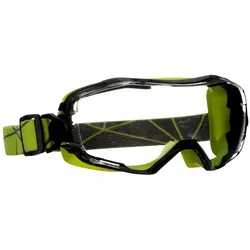 3M GoggleGear 6000 Vollsichtbrille, limettengrüner Rahmen, Scotchgard Antibeschlag-/Antikratz-Beschichtung (K&N), transparente Scheibe, GG6001SGAF-GRN-EU