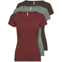 Only 3er-Set T-Shirt in Spiced/Hot/Li | M