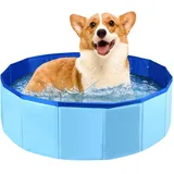 Hundepool,50x10cm Faltbare Hundepool für Kleine,Faltbarer Hunde Planschbecken,Faltbare Hunde Pool Rutschfest,Haustier Schwimmbecken,Faltbarer Hunde Pool,Planschbecken Swimmingpool für Hunde,Doggy Pool