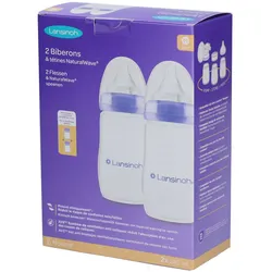 Lansinoh NaturalWave Babyflaschen 240ml & Sauger M 2 St Flaschen