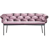 KAWOLA Sitzbank MONTY Velvet Rosa 240 x 78 x 62 cm