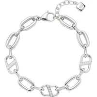 LEONARDO Narea Armband mit Zirkonia Edelstahlfarben 22 cm