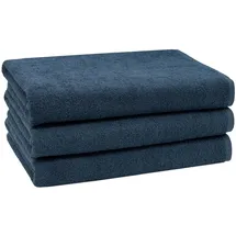 ZOLLNER Duschtuchset 70 x 140 cm dunkelblau 3 St.