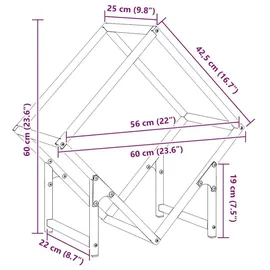 vidaXL Kaminholzregal Kaltgewalzter Stahl 60 x 25 x 60 cm Weiß