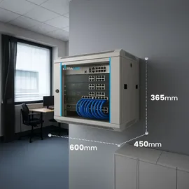 Extralink 19 Zoll Netzwerkschrank 6U 600x450, Wand/Stand