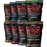 Kona Holzpellets für Ninja-Holzfeuer, Outdoor-Grill, Holzfeuer-Ofen und Smoker, 8 wiederverschließbare Beutel mit 0,5 kg
