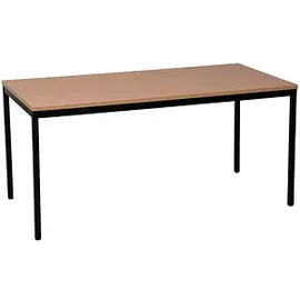 Gürkan Mehrzwecktisch buche rechteckig, Vierkantrohr schwarz, 200,0 x 80,0 x 75,0 cm