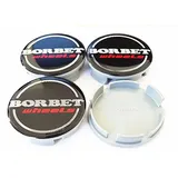4X Original Borbet Nabendeckel | Felgendeckel | Nabenkappe Schwarz Glanz Silber Rot Center Cap Deckel NEU! 56mm