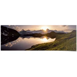 Poster REINDERS "Bergsee Sonnenuntergang", bunt (farbe bild(er): mehrfarbig), B:158cm H:53cm, Papier, Bilder