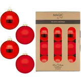 Inge‘s Christmas Decor Weihnachtskugeln Glas Ø 8 cm 12 Stück Merry Red