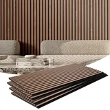 Vevor Akustikpaneele, Akustik Wandpaneele, MDF-Akzent-Holzwandpaneele für moderne Innenwanddekoration, Akustikpaneel Kunstholz-Wandplatten zur Geräuschreduzierung, 4er-Set