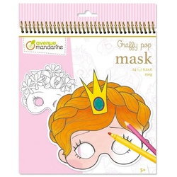 Avenue Mandarine Malvorlage Maskenmalbuch Graffy Pop Mädchen, 24 Blatt weiß