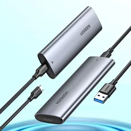 UGREEN 10903, SSD-Gehäuse, M.2, Serial ATA III, 5 Gbit/s, USB Anschluss, Schwarz, Grau