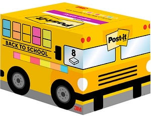 Post-it® Schulbus Haftnotizen extrastark farbsortiert 8 Blöcke