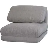 Schlafsessel MCW-E68, Schlafsofa Funktionssessel Klappsessel Relaxsessel, Stoff/Textil ~ hellgrau