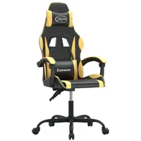 vidaXL Gaming-Stuhl Drehbar Schwarz und Gold