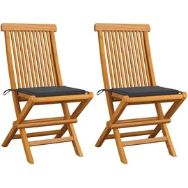 vidaXL Gartenstuhl 51,9 x 114,1 x 21 cm grau 2 St.