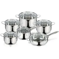 Berlinger Haus 12-teiliges Kochtopfset Edelstahl Silber - Silber