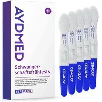 5 x Aydmed Profi Frühschwangerschaftstest | Ultra-Empfindlicher Schwangerschaftstest zum Nachweis der Schwangerschaft im Urin | Genauigkeit über 99% | Test 6 Tage vor Ausbleiben der Periode