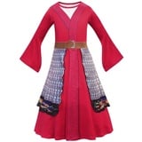 Lito Angels Prinzessin Hua Mulan Kostüm Kleid für Kinder Mädchen, Traditionelle chinesische Hanfu Verkleidung, Größe 7-8 Jahre 128, Rot 277