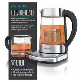 Arendo 1,7 l Edelstahl Silber