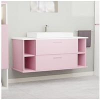 GARLIVO Waschbeckenunterschrank GLA-120 mit Schubladen, Badezimmer Waschtischunterschrank, Rose Breite 120 cm, Soft-Close, Push-to-Open/ Tip-On, Hängend rosa
