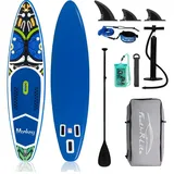 HS.SUPPLY SUP-Board Funwater SUP Board 350×84×15 cm – Aufblasbares Stand Up Paddle Set, (Set), mit Paddle, Stand Up Paddling blau