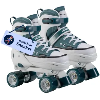 Hudora Roller Skates Sneaker in versch. Farben & - Kinder Rollschuhe über 4 Größen verstellbar - Rollschuhe für Kinder & Jugendliche - Roller Schuhe mit 4 austauschbaren Innensohlen