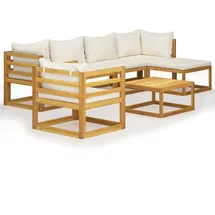 vidaXL Garten-Lounge-Set 7-tlg. creme massivholz akazie