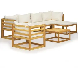 vidaXL Garten-Lounge-Set 7-tlg. creme massivholz akazie