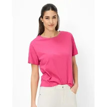 Brax Kurzarmshirt "Style CAELEN S", Damen, Gr. 48, pink, 47% Baumwolle, 47% Modal, 6% Elasthan, Rundhals, Shirts