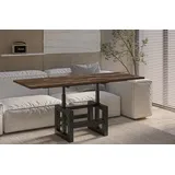 Endo-Moebel Couchtisch Couchtisch Lili - ausziehbar 110-170cm und höhenverstellbar Doppellift, Metall, Couch- & Esstisch, Funktionstisch, modern Design, umwandelbar braun