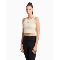 EA7 für Damen. 7W000504_AF14752 Top Logo Serie beige (M), Lässig, Baumwolle, Ärmellos / Hosenträger