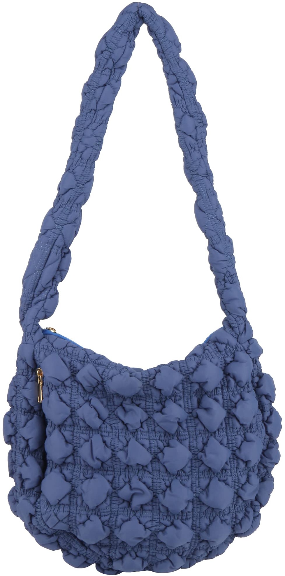 Micmores Guess Taschen Damen, Umhängetasche Schultertasche Handtasche, Puffer Tote Bag mit Daunen Baumwolle für Einkaufen, Reisen, Schule(Blau)