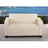 Modular 2er Couch Sofa Lyon Loungesofa Kunstleder creme