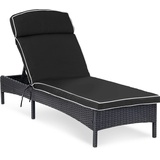 Uniprodo Sonnenliege Gartenliege Relaxliege Strandliege schwarz Stahlrahmen Rattan