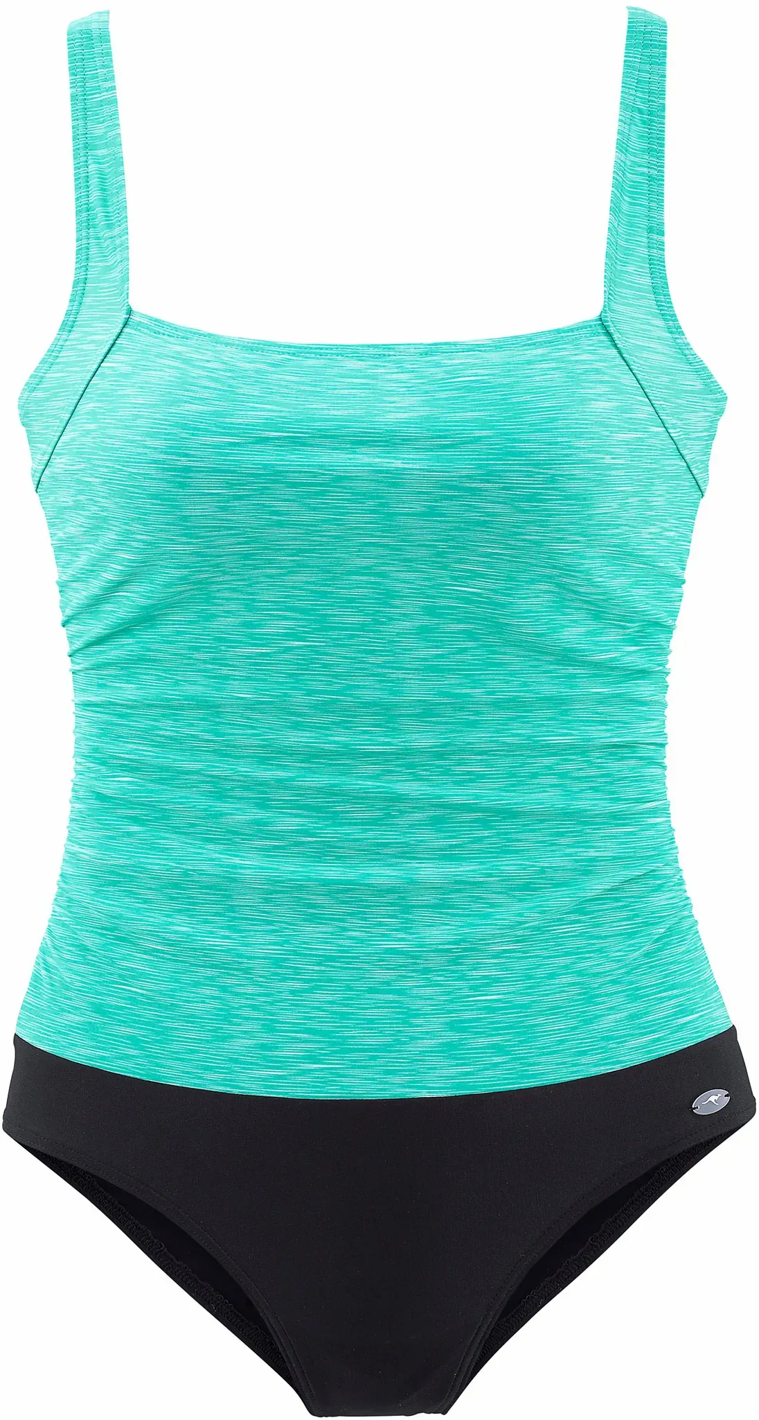 Badeanzug KANGAROOS, Damen, Gr. 46, Cup C, grün (türkis, bedruckt), Polyamid, Badeanzüge Badeanzug, Shaping-Einsatz vorn, Softcups, Unterbrustgummi, verstellbare Träger, Topseller