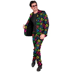 Widmann S.r.l. Vampir-Kostüm Halloween Designer Anzug ‚Neon Geister‘ 2-tlg. UV