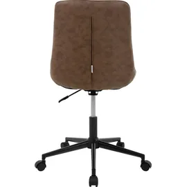 ML-Design Bürostuhl Braun, Kunstleder Sitzfläche, Metallgestell, Polsterstuhl mit Rückenlehne, höhenverstellbar, 360° Drehstuhl mit 5 Rollen - Braun