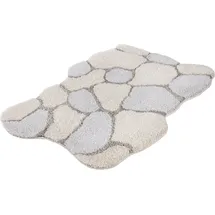 KLEINE WOLKE Badematte Brick Creme/Grau 60 x 50 cm