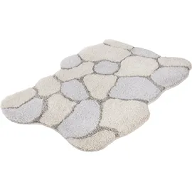 KLEINE WOLKE Badematte Brick Creme/Grau 60 x 50 cm