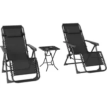 Outsunny Sonnenliegen-Set 90 x 65 x 110 cm Schwarz