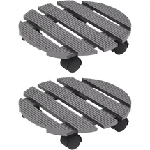 vidaXL Pflanzenroller 2 Stk. Grau Ø30x7,5 cm WPC