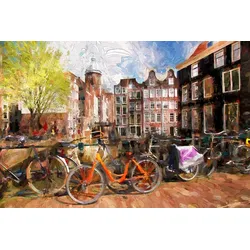 Fototapete PAPERMOON "AMSTERDAM-ALTSTADT LONDON PARIS", bunt, B:3,50m L:2,60m, Vlies, Tapeten