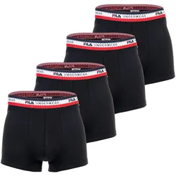 Boxershorts FILA "Boxershort 4er Pack", Herren, Gr. XXL, schwarz, Obermaterial: 95% Baumwolle CO. 5% Elasthan EL., Unterhosen