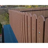 WPC Zaunbrett 85H13 Holzmuster Zaunlatten Gartenzaun Voll 85x13x1200 mm rundung
