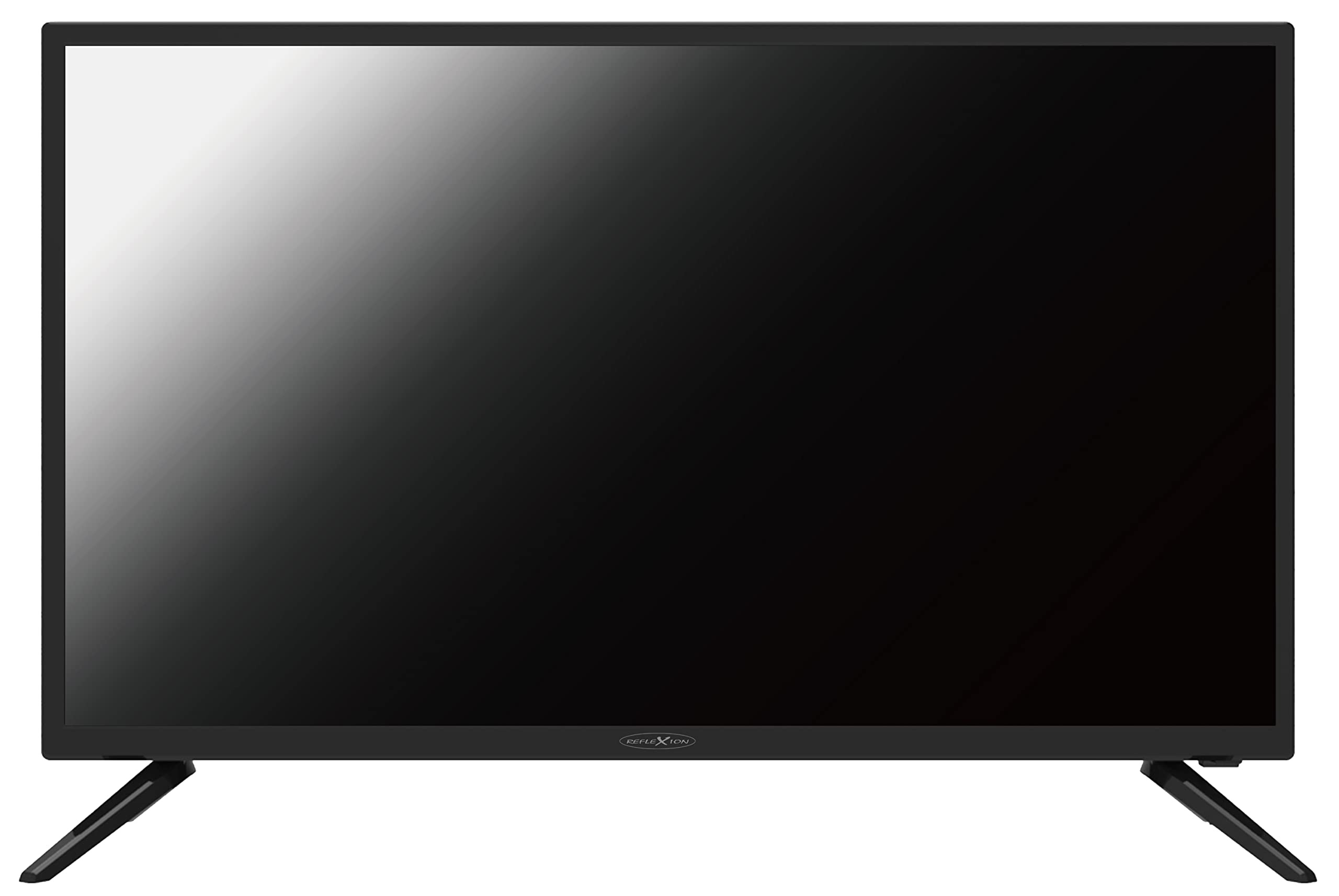 REFLEXION LDDW-320 Full HD LED-Fernseher (32 Zoll) für Wohnmobile mit DVB-T2 HD, DVD-Player, Triple-Tuner und 12 / 24 Volt Kfz-Adapter (Wide Screen, HDMI, USB, EPG, CI+, DVB-T Antenne), schwarz