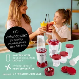 GOURMETmaxx Mr. Magic Standmixer silber/rot 18-tlg.
