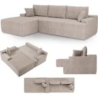 Juskys Sofa Coredo Links Cord Taupe